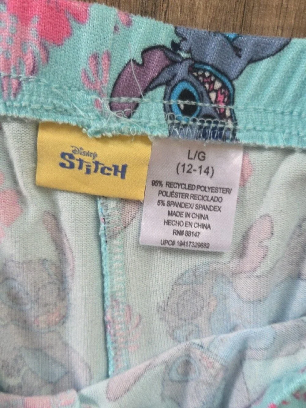 Disney Light Blue Stitch Floral  Pajama Bottoms - Picture 3 of 4